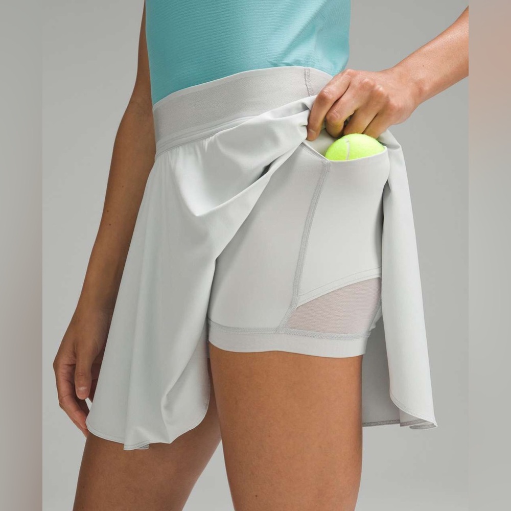 New with Tags Lululemon Court Rival HR Skirt Long. Silver Ice. Size 0.